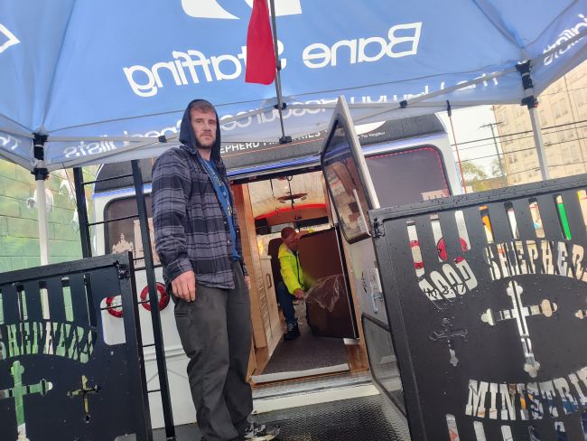 Brothers rear deck sober bus build view